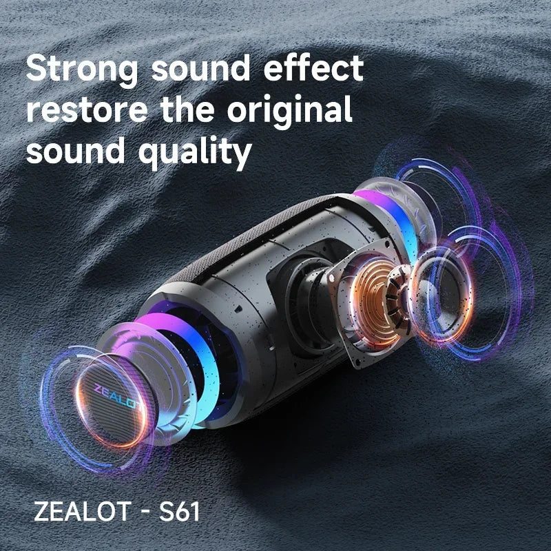 S61 Bluetooth Speaker,with IPX6 Waterproof Protection and Outdoor Bass Sound for Backyard and Beach Party,10W Loudspeaker    Home Decor Supply | Online Retail | ShoreShopper.com