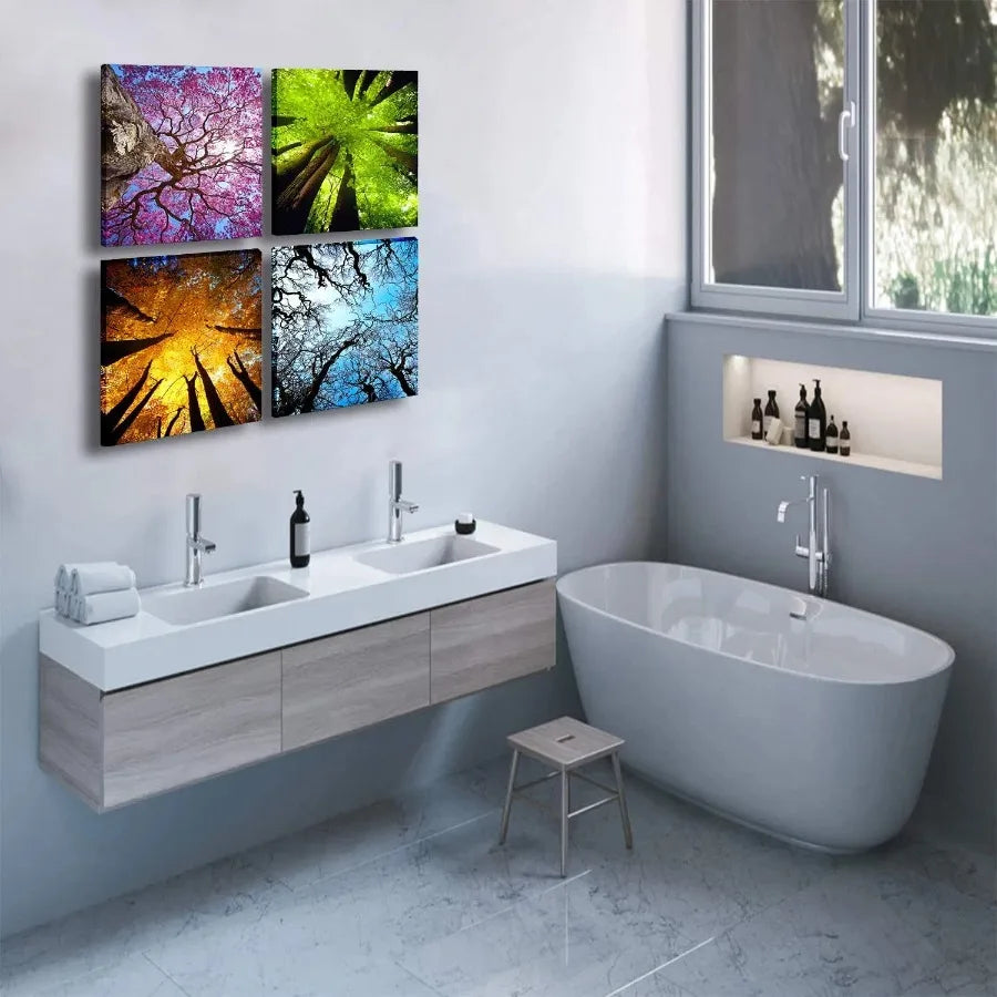 4 Panels Canvas Wall Art Spring Summer Autumn Winter Four Seasons Landscape Tree Painting Prints Modern Giclee Artwork Stretche    Home Decor Supply | Online Retail | ShoreShopper.com