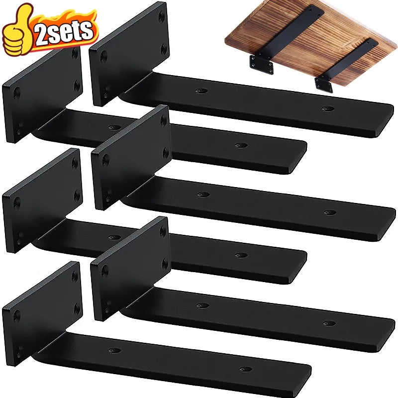 Heavy Duty L-shaped Shelves Brackets Thickened Floating Shelf Bracket Invisible Wall Shelves Support with Screws Hardware Tools    Home Decor Supply | Online Retail | ShoreShopper.com