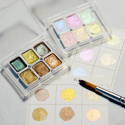6-Color Iridescent Watercolor Paint Set for Artists and Painting Enthusiasts, Perfect for Professional Artistic Purposes    Home Decor Supply | Online Retail | ShoreShopper.com