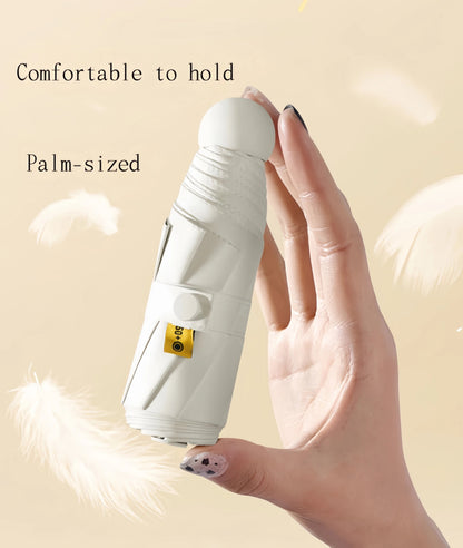 Capsule Umbrella, Portable Mini Sun Umbrella, Sunscreen Umbrella, Black Alloy Handle, with Storage Box, Dual-Use for Sun Protect    Your Coastal Marketplace | Shoreshopper.com