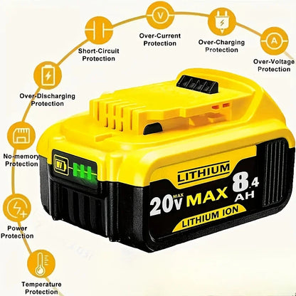 For Dewalt 20V 8.4Ah Battery Pin DCB205 Hand Drill Electric Tool 18650 Lithium Battery Power Battery DCB206-2 DCB205-2 DCB205    Home Decor Supply | Online Retail | ShoreShopper.com
