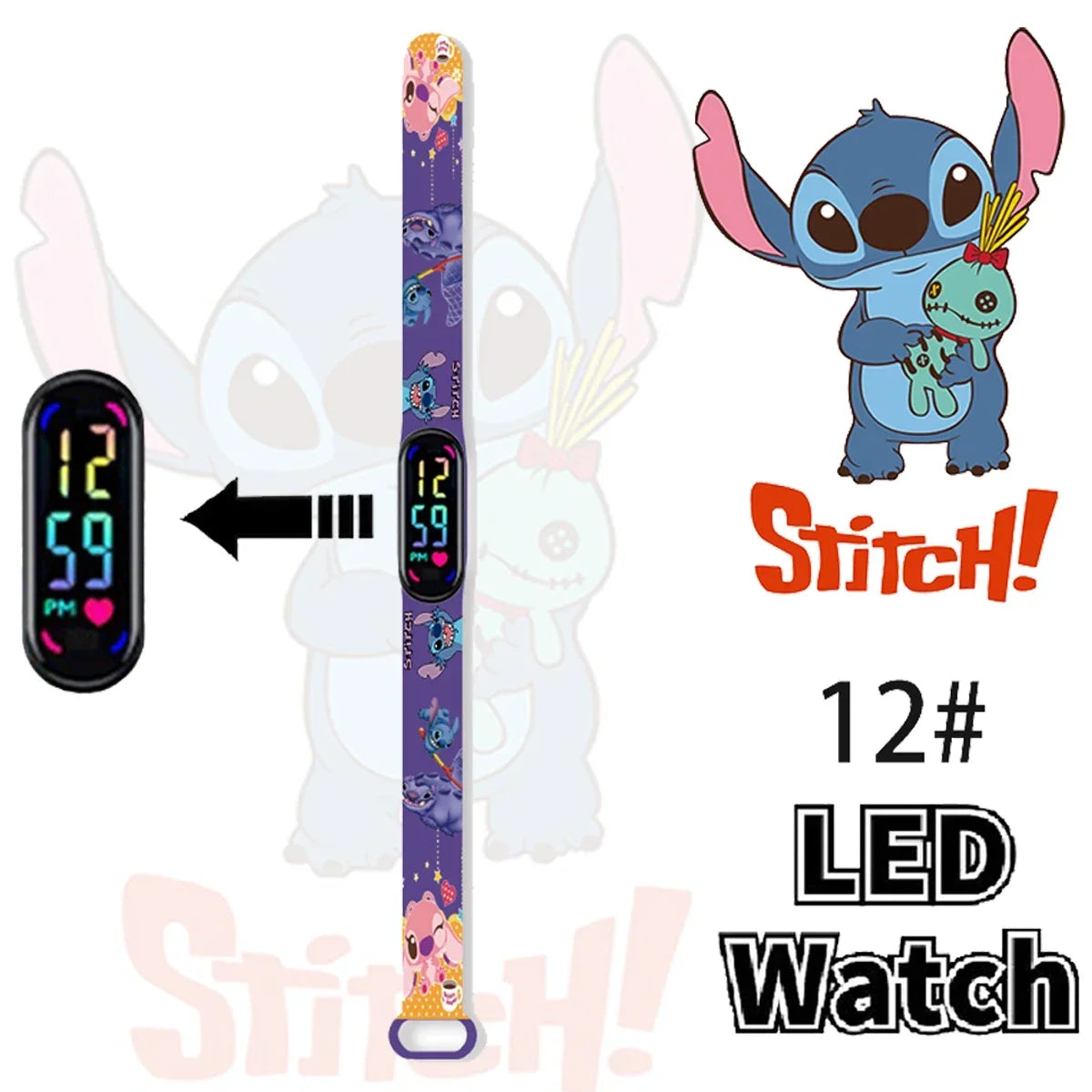Disney Stitch Digital Kids' Watches Anime Figures LED Luminous Watch Touch Waterproof Electronic Sports Watch Kids Birthday Gift    Home Decor Supply | Online Retail | ShoreShopper.com