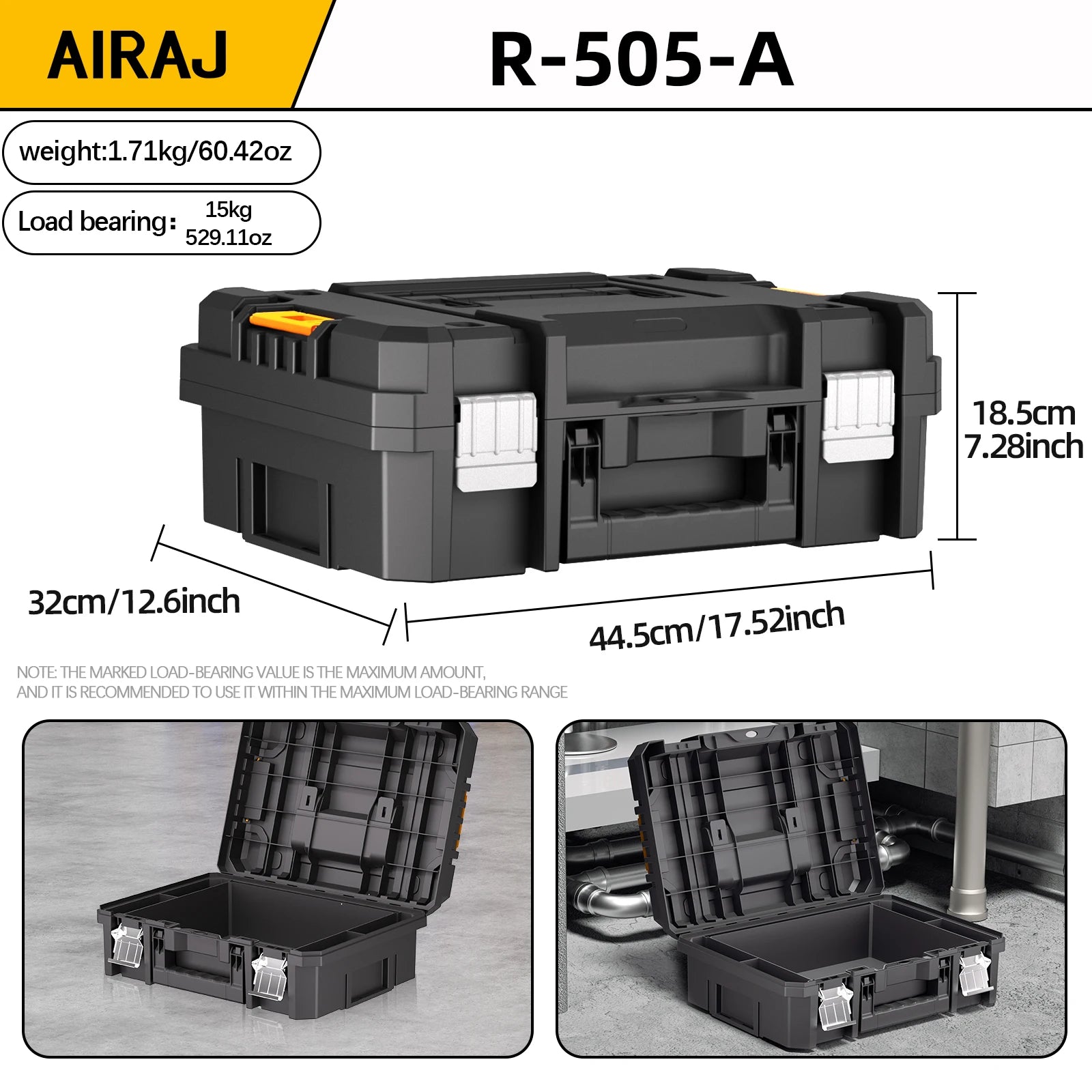 AIRAJ MultiFunctional Tier Stackable Rolling Plastic Portable Folding Tool Storage Box , Suitable for Garage Storage    Home Decor Supply | Online Retail | ShoreShopper.com