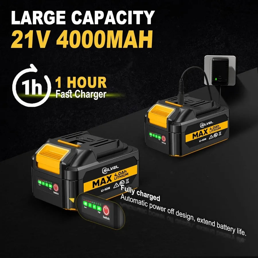 SILVEL 18 Gauge Cordless Brad Nailer 2 in 1 Cordless Nail Gun/Electric Stapler with Dual 4.0Ah Batteries Fast Charging Technolo    Home Decor Supply | Online Retail | ShoreShopper.com
