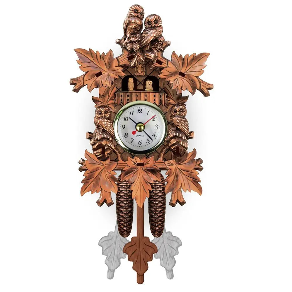 Forest Tower Wood Pendulum Vintage Clocks Vintage Silent Wood Wall Clock Wooden 3D Chiming 3D Chiming Clock Housewarming Gift    Home Decor Supply | Online Retail | ShoreShopper.com