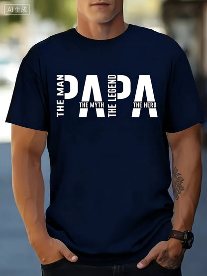 Summer Men's Father's Day Exclusive Fashion Short-sleeved Shirt with The "Dad" Theme Slogan 100% Cotton Comfortable and Casual    Your Coastal Marketplace | Shoreshopper.com
