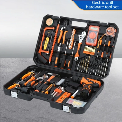 160/136/115/63 PC Lithium Drill Household Multifunctional Hardware Tool Manual Daily Electrician Woodworking Maintenance Toolbox - ShoreCo.Shop