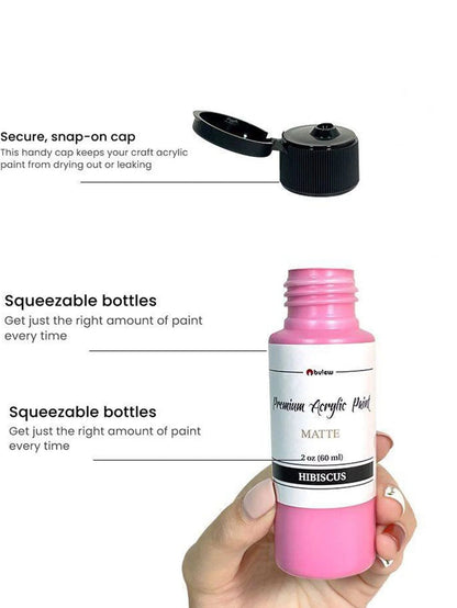 Bview Art 14-Color 2oz (60ml) Professional Acrylic Paint Set - Artist Grade Supplies for Canvas, Fabric, Wood Art Projects    Home Decor Supply | Online Retail | ShoreShopper.com