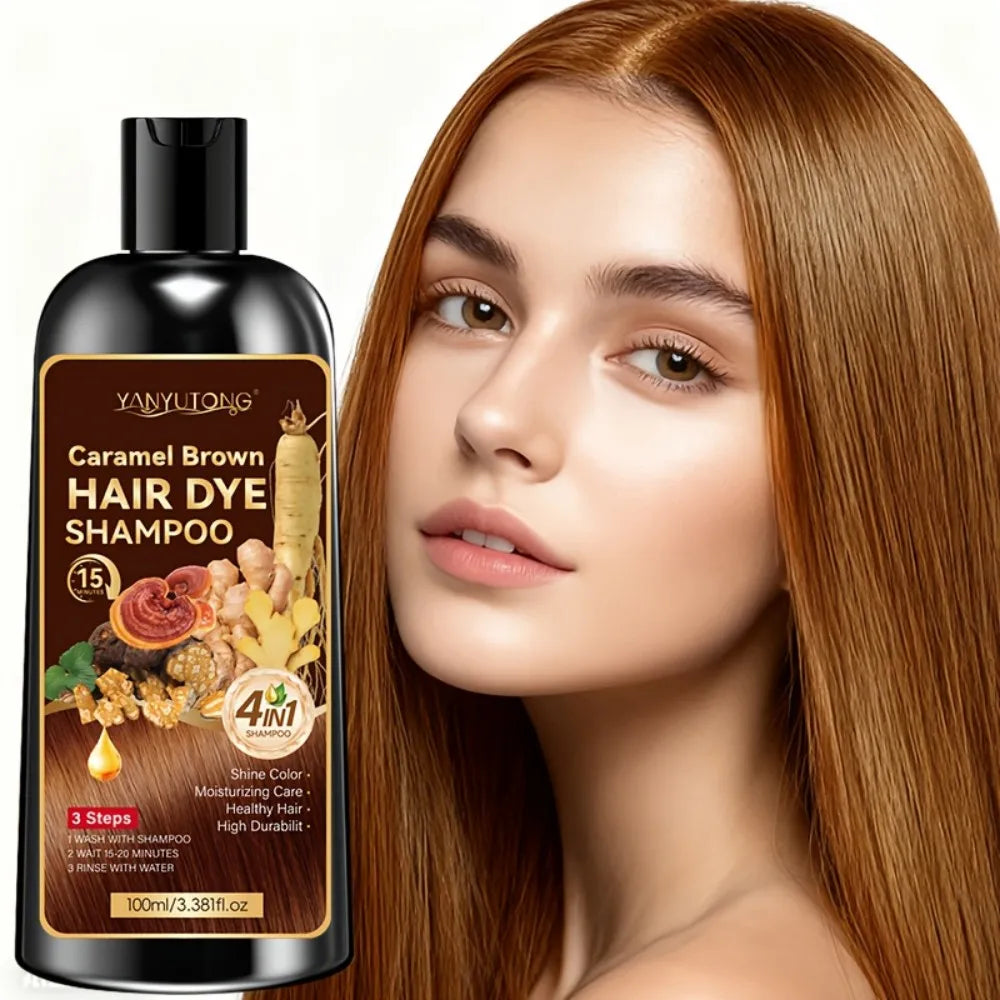 Unisex adult 4-in-1 hair dye shampoo, hair dye shampoo foam, plant-based hair dye, easy to shampoo, cover gray hair - ShoreCo.Shop