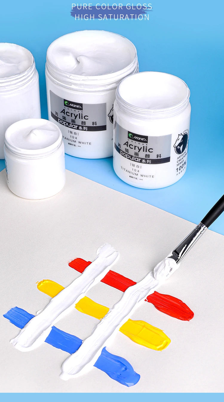 300ml White Acrylic Paints In Large Jars for Wall Painting Without Losing Color Waterproof and Sun Protection Art Supplies    Home Decor Supply | Online Retail | ShoreShopper.com