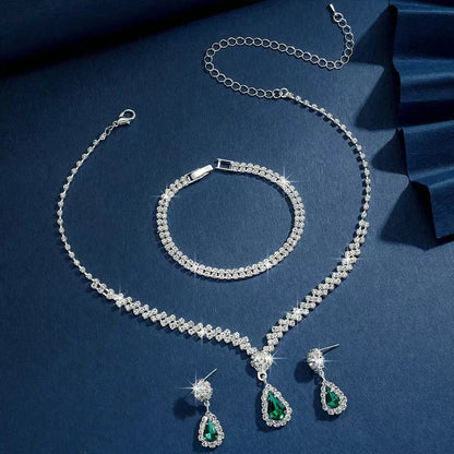 Wedding Jewelry Set for Women, Earrings, Necklace, Bracelet, Three-Piece Bridal Jewelry Set, Luxurious and High-End Accessories    Home Decor Supply | Online Retail | ShoreShopper.com