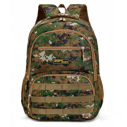 Camouflage large-capacity backpack - adjustable shoulder strap, outdoor theme style, zipper closure, ideal for hiking - ShoreCo.Shop