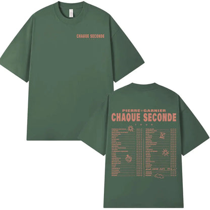 Pierre Garnier Chaque Seconde Tour Merch T-shirts Hip Hop Fashion T-shirt Women Men's Clothing Cotton Casual Oversized T Shirts    Home Decor Supply | Online Retail | ShoreShopper.com