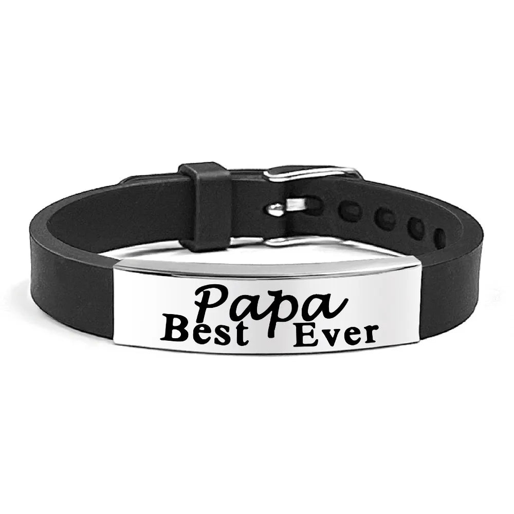 Father's Day Gifts Inspirational Quote Bracelets Wristband Adjustable Family Bracelets Stainless Steel Bracelet for Father    Your Coastal Marketplace | Shoreshopper.com