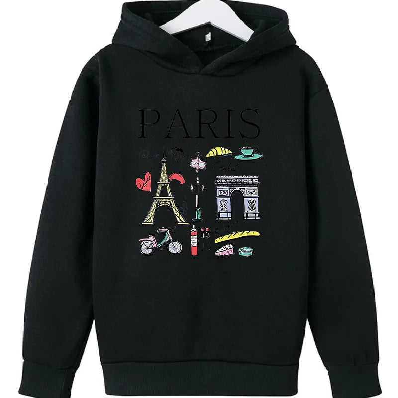 Girls Paris Landmarks & Food Pattern Print Hoodie Sweatshirt GYM Lover Thick Birthday Gift Top for Kids    Home Decor Supply | Online Retail | ShoreShopper.com