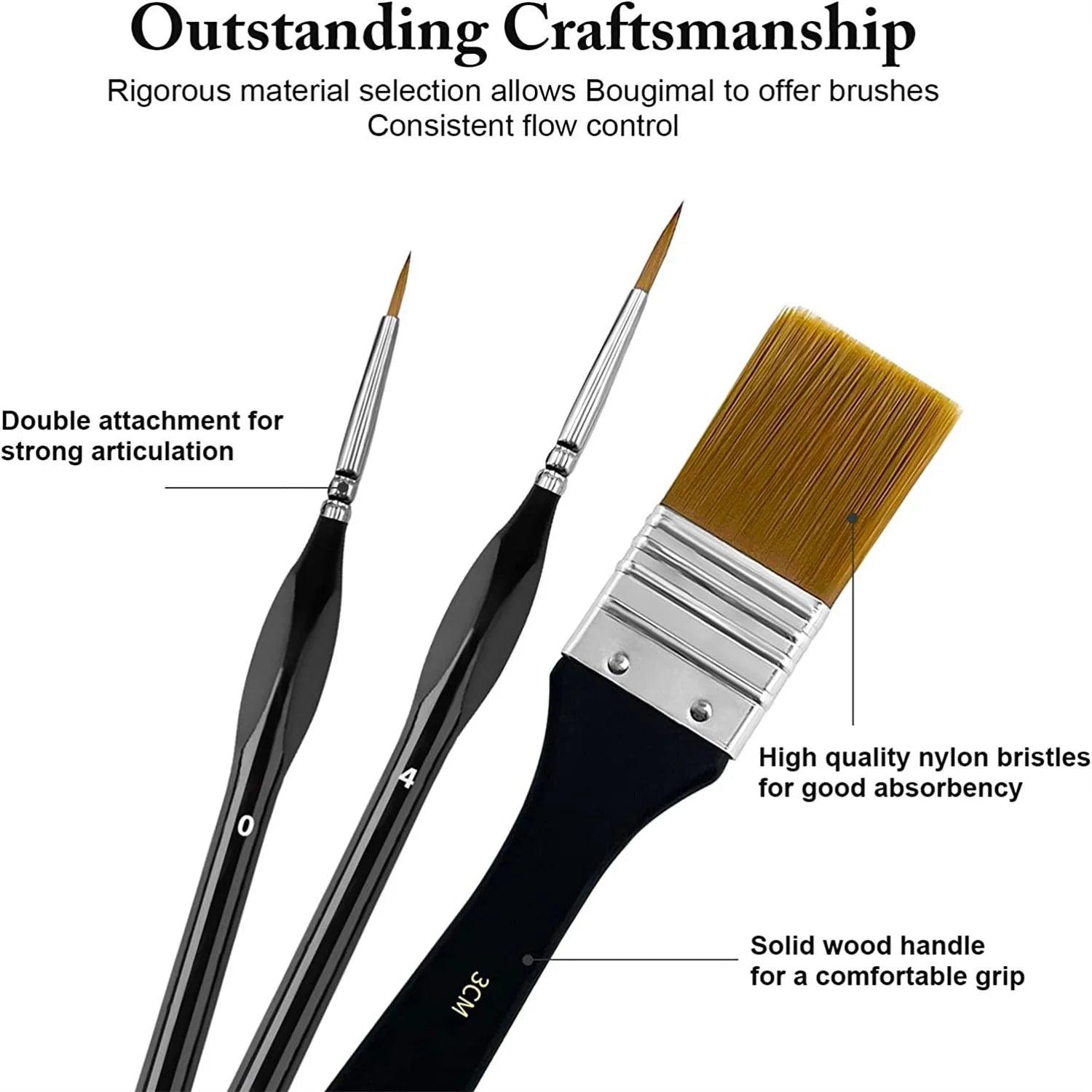 28/32 Pcs Paint Brushes for Acrylic Painting, Premium Nylon Bristles with Round, Filbert, Flat, Fan, Angle, Fine Detail Brush    Home Decor Supply | Online Retail | ShoreShopper.com