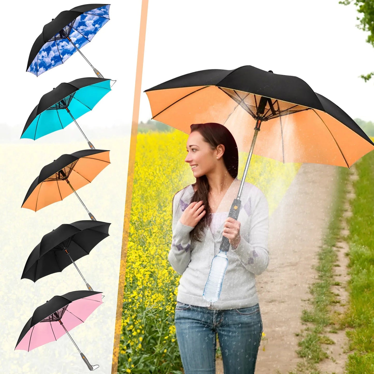 Umbrella With Fan And Mist Spray Uv Blocking Umbrella With Fan Umbrella With Fan Cool Umbrella With Fan Battery Powered Supply    Your Coastal Marketplace | Shoreshopper.com