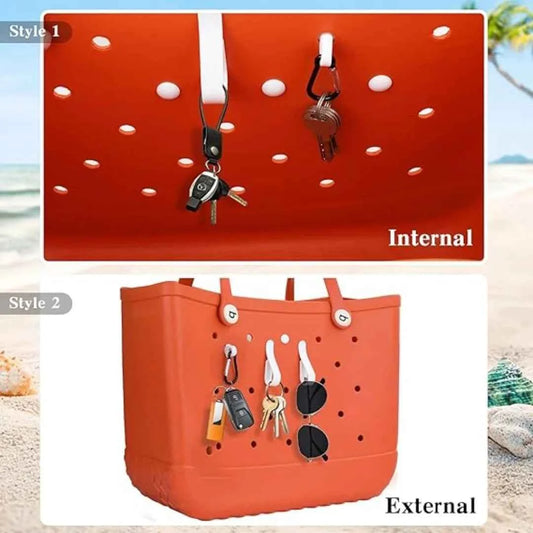 2 pieces (1 hook+1 accessory) Hook Accessories for Beach Bag, Two Styles of Hooks for Bo Bag, Key Holder for  Bag Hanging Keys