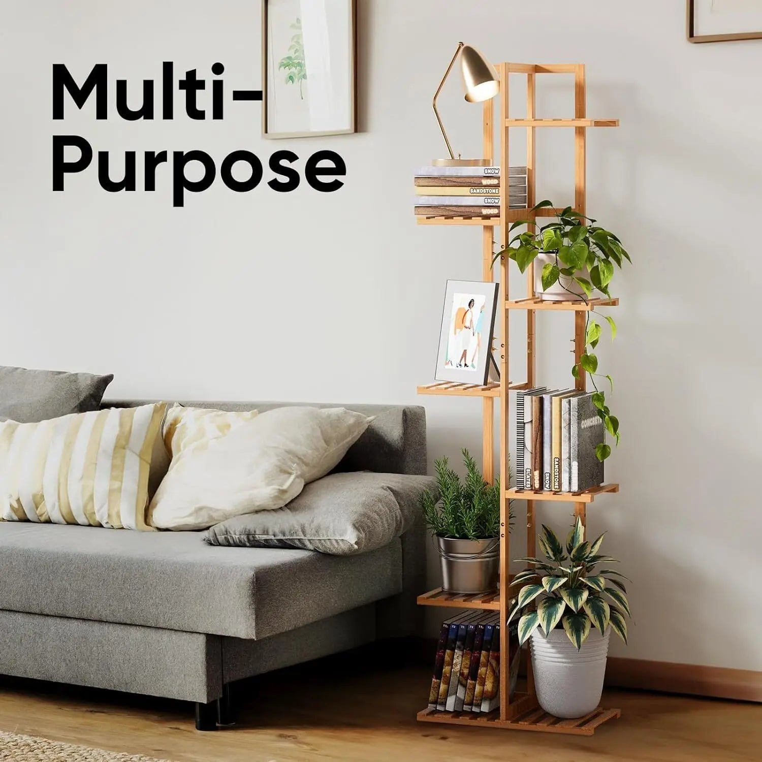 Bamboo Corner Tall Plant Stand Rack Multiple Flower Holder Shelf Indoor Outdoor    Home Decor Supply | Online Retail | ShoreShopper.com