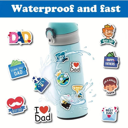 50Pcs Father's Day Stickers Cartoon Creative Waterproof Stickers for Dad Perfect for Decorating Journals for Your Dearest Father    Your Coastal Marketplace | Shoreshopper.com