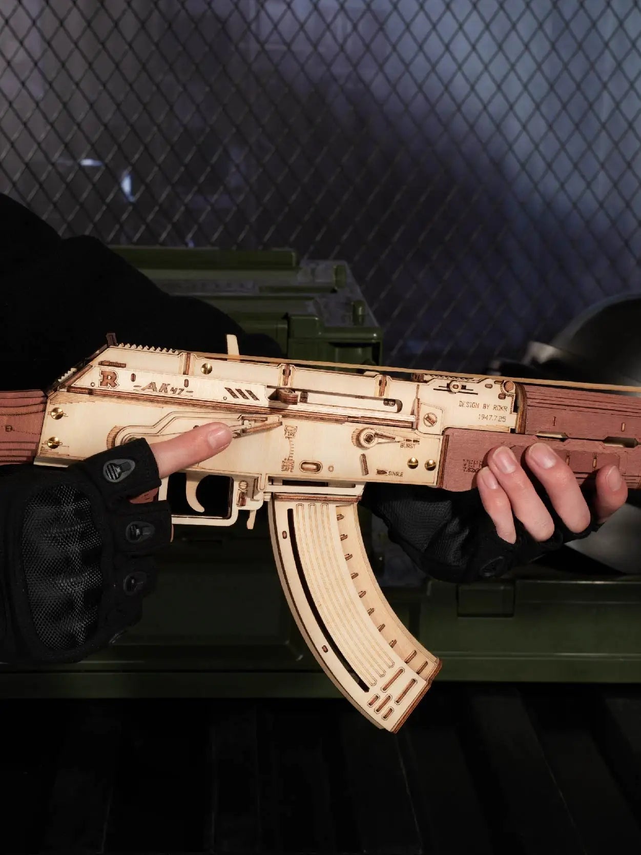 Robotime Rokr Automatic Rifle AK47 3D Wooden Gun Funny DIY Building Block Toys for Kids Adults Justice Guard Wooden PuzzleLQ901    Home Decor Supply | Online Retail | ShoreShopper.com