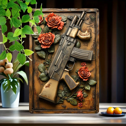 Vintage 'Hot Weapon' Aluminum Metal Sign (8"x12") - Ideal Wall Art for Man Caves, Bars, Garages & Outdoor Spaces    Home Decor Supply | Online Retail | ShoreShopper.com