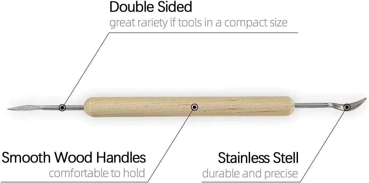 Art Supplies Ceramic Sculpting Tools Wooden Handles Ceramic Clay Pottery Tool Beginner DIY Crafts Wood and Steel Home School Use    Home Decor Supply | Online Retail | ShoreShopper.com