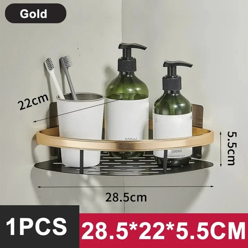 Bathroom Shelf Kitchen Storage Organizer Aluminum Alloy Shampoo Rack Shower Shelf Bathroom Accessories No Drill Shelf    Home Decor Supply | Online Retail | ShoreShopper.com