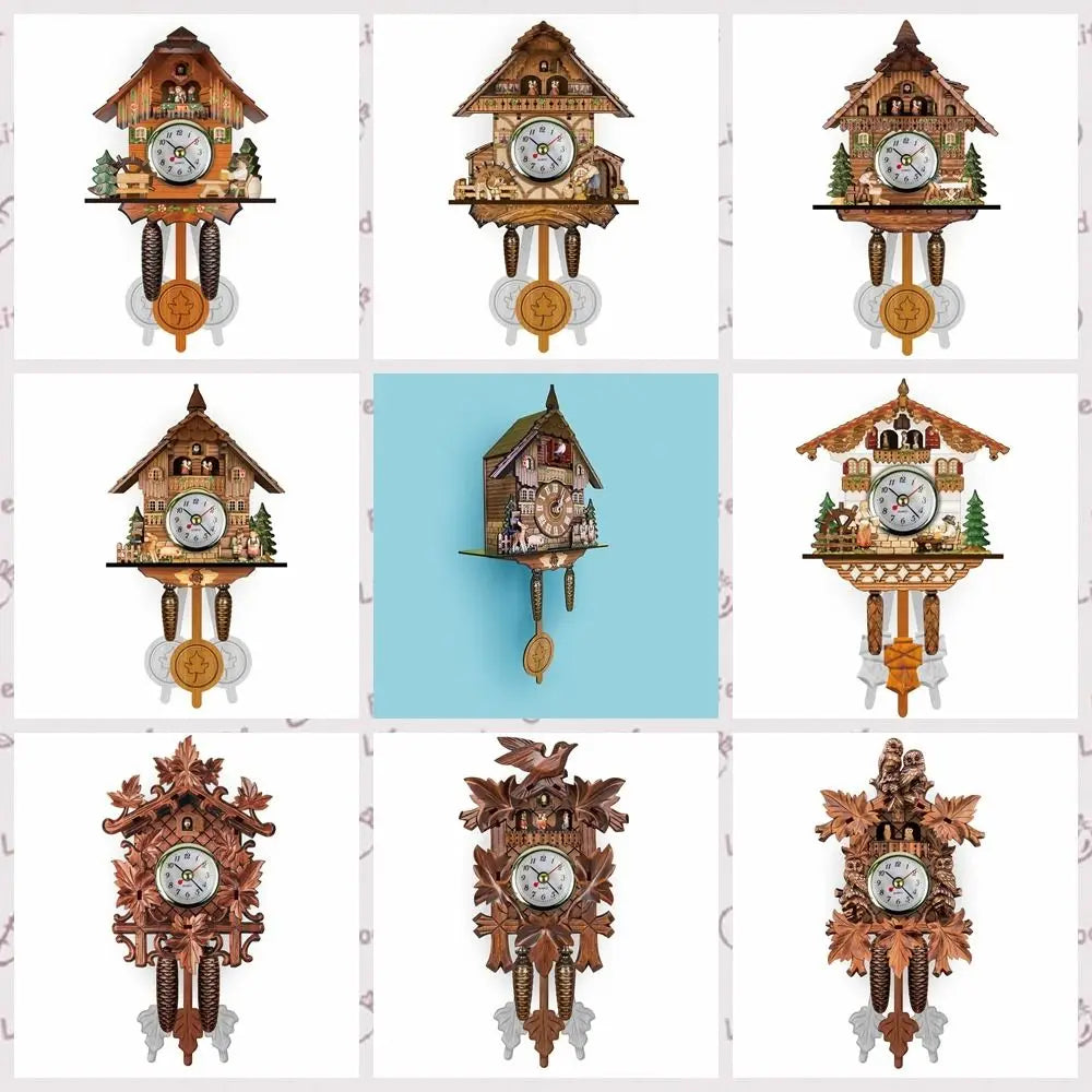 Forest Tower Wood Pendulum Vintage Clocks Vintage Silent Wood Wall Clock Wooden 3D Chiming 3D Chiming Clock Housewarming Gift    Home Decor Supply | Online Retail | ShoreShopper.com