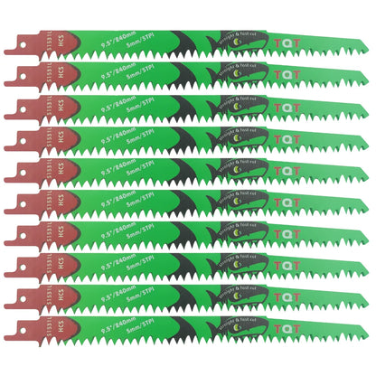 10Pcs 6-9.5-12 Inch Long Reciprocating Saw Blades 5-6Tpi Hcs 150mm Saber Blades for Cutting Wood Pvc for Bosch Makita Dewalt DIY Tool - ShoreCo.Shop