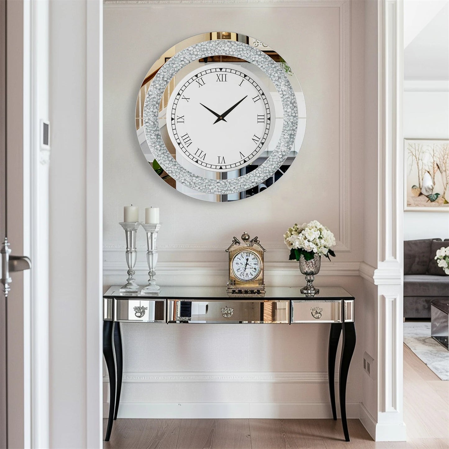 Sparkle & Twinkle Shining Mirrored Luxurious Home Modern Wall Clock 23" or 31"    Home Decor Supply | Online Retail | ShoreShopper.com