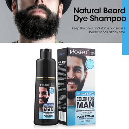 Natural Permanent Beard Dye Shampoo Repair White Grey Hair Removal Instant Mustache Dying Blacking Fast Beard Coloring for Men - ShoreCo.Shop
