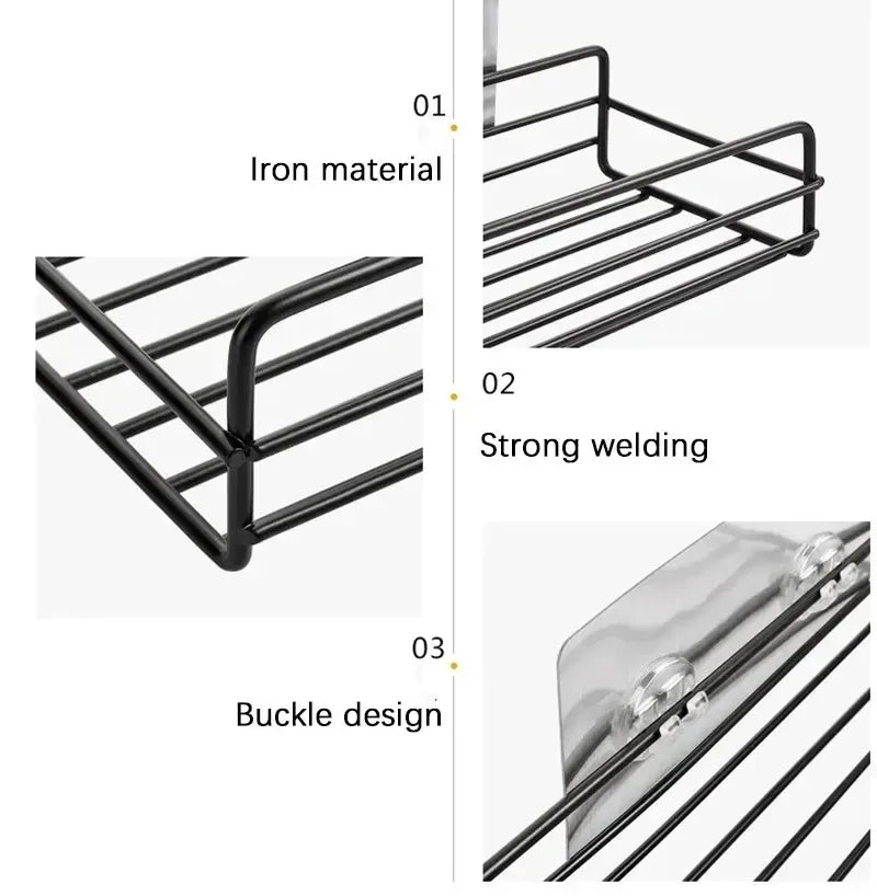 Toilet Storage Rack Bathroom Shelf No-Drill Corner Shelf Shower Wall Mounted Shelf Bracket Bathroom Accessory Organizer Shampoo    Home Decor Supply | Online Retail | ShoreShopper.com