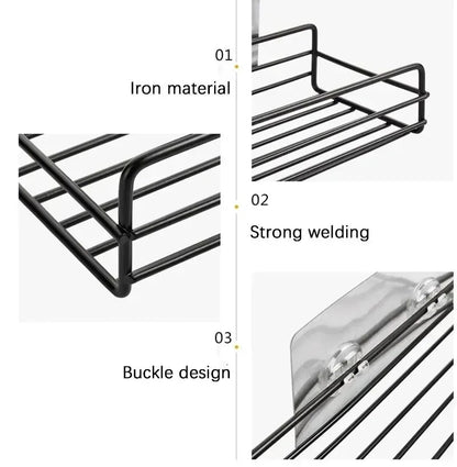 Toilet Storage Rack Bathroom Shelf No-Drill Corner Shelf Shower Wall Mounted Shelf Bracket Bathroom Accessory Organizer Shampoo    Home Decor Supply | Online Retail | ShoreShopper.com