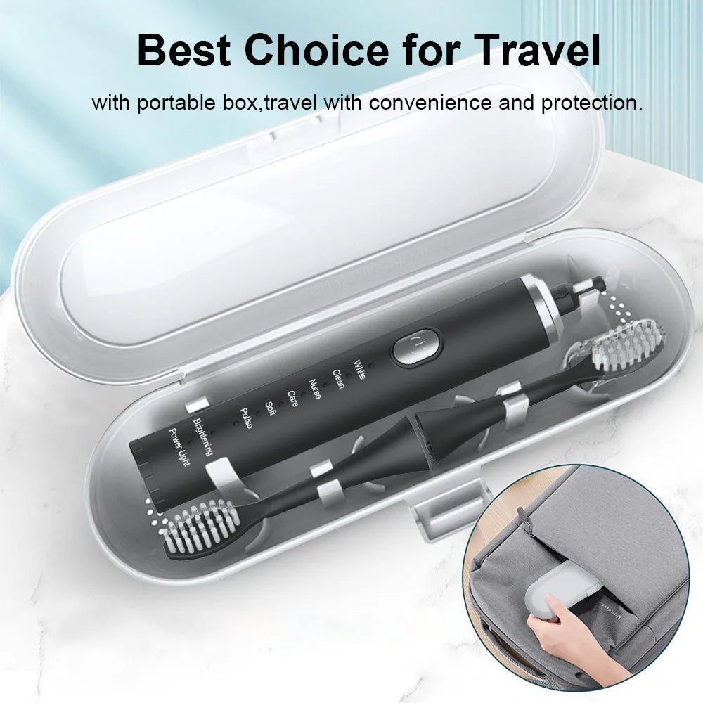Electric Toothbrush Sonic Electric Toothbrush For Teeth Brushes Vibration Dental Tooth Cleaner USB Rechargeable Tooth Brush Case - ShoreCo.Shop
