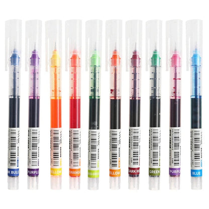 10Pcs/set High Quality Needle Type Gel Pens Straight Liquid Ballpoint Pen Kawaii Stationery School Office Supplies Writing    Home Decor Supply | Online Retail | ShoreShopper.com