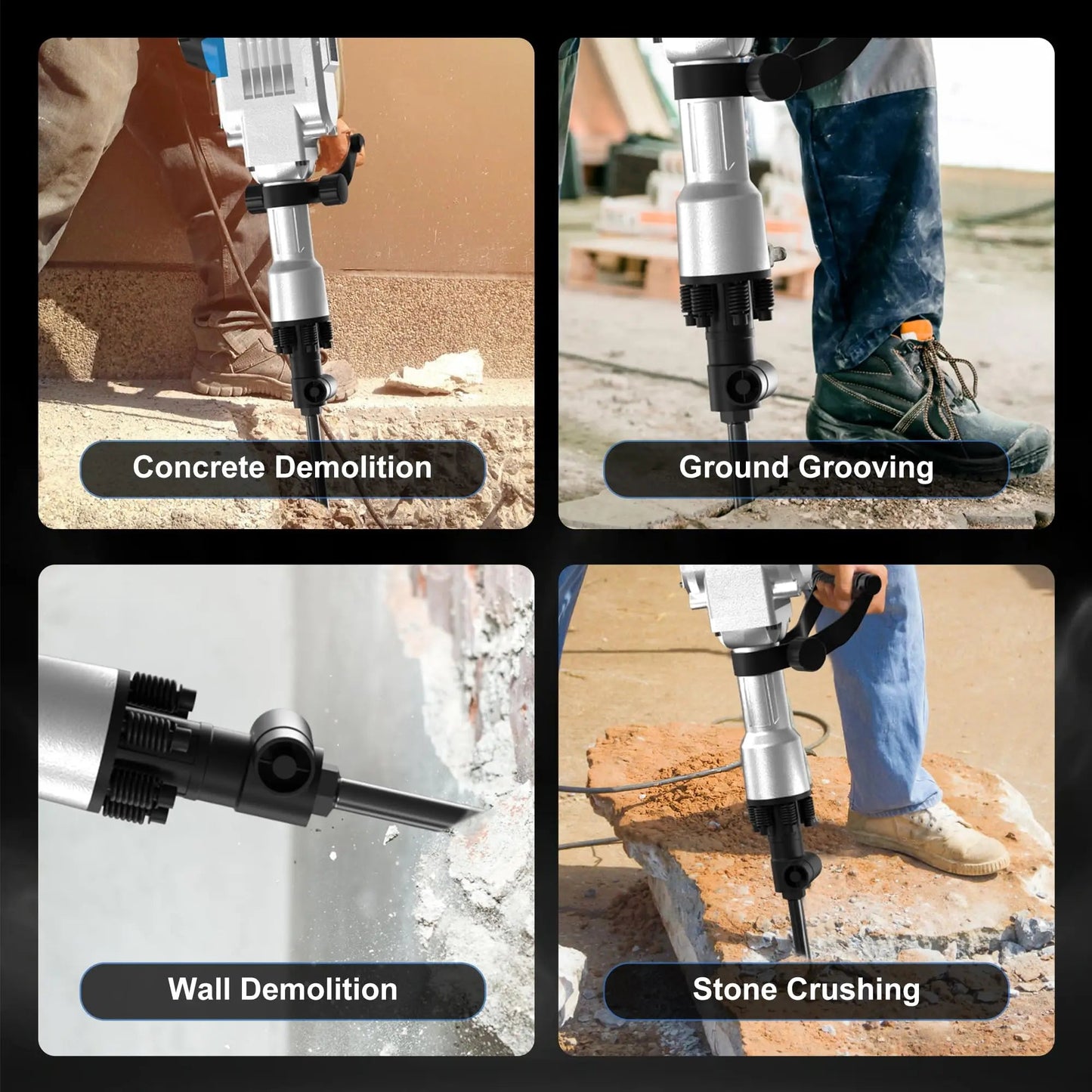 3600W Demolition Jack Hammer Electric Concrete Breaker Heavy Duty 2100 BPM Corded Power Rotary Hammer Drill with 2pcs Chisel Bit    Home Decor Supply | Online Retail | ShoreShopper.com
