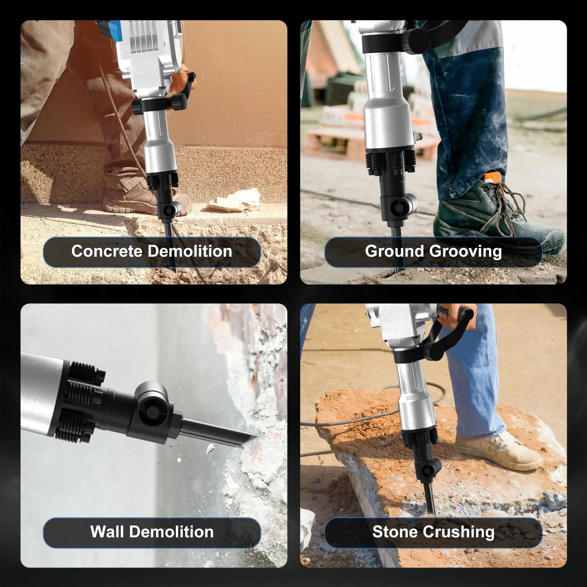 3600W Demolition Jack Hammer Electric Concrete Breaker Heavy Duty 2100 BPM Corded Power Rotary Hammer Drill with 2pcs Chisel Bit    Home Decor Supply | Online Retail | ShoreShopper.com