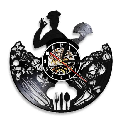 The Kitchen The Heart Of The Home Inspired Vinyl Record Clock Modern Design Vinyl Wall Watch Kitchen Decor Noiseless Timepieces    Home Decor Supply | Online Retail | ShoreShopper.com