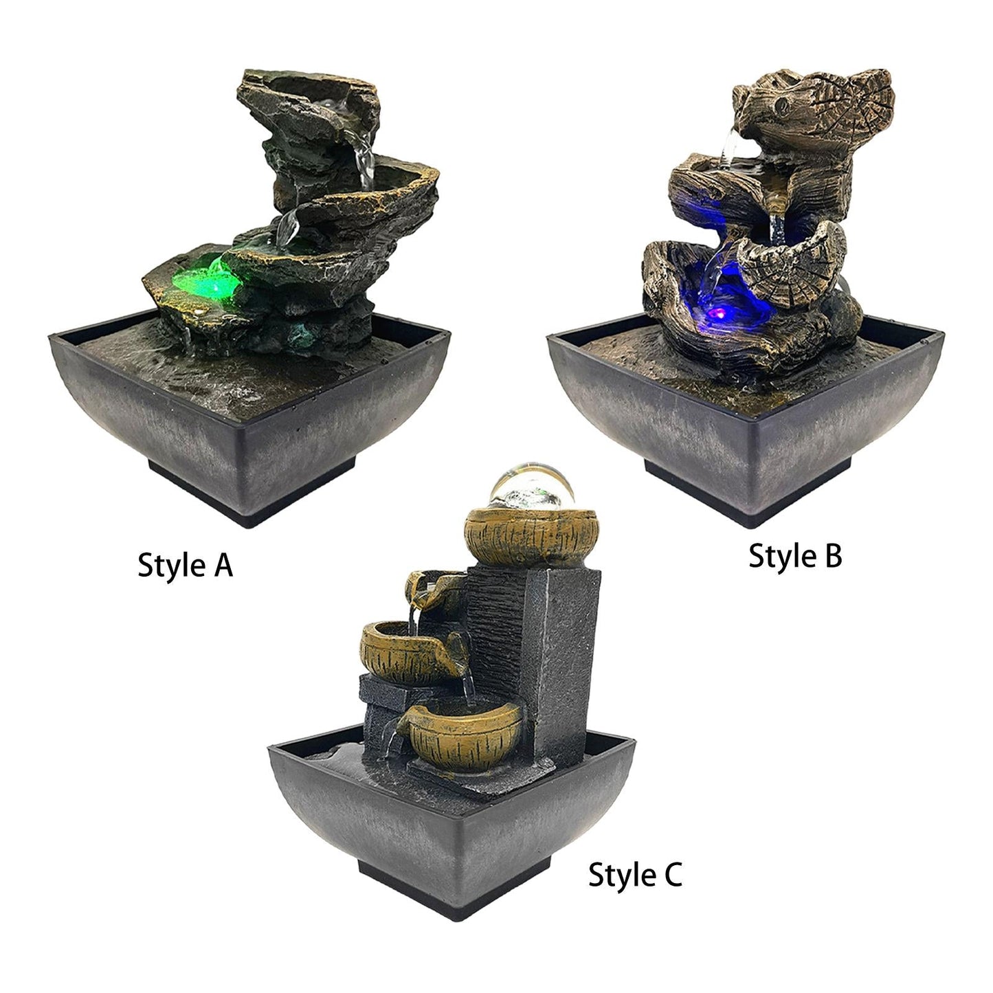 4 Tier Tabletop Water Fountain with Pump Ornament Flowing Water Relaxation Waterfall Fountain for Garden Desk Feng Shui Decor    Home Decor Supply | Online Retail | ShoreShopper.com