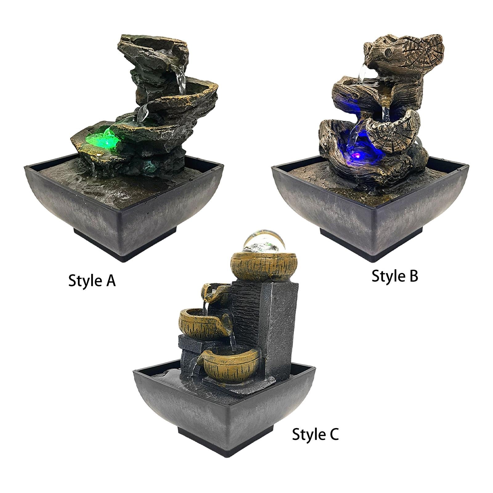 4 Tier Tabletop Water Fountain with Pump Ornament Flowing Water Relaxation Waterfall Fountain for Garden Desk Feng Shui Decor    Home Decor Supply | Online Retail | ShoreShopper.com