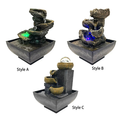 4 Tier Tabletop Water Fountain with Pump Ornament Flowing Water Relaxation Waterfall Fountain for Garden Desk Feng Shui Decor    Home Decor Supply | Online Retail | ShoreShopper.com