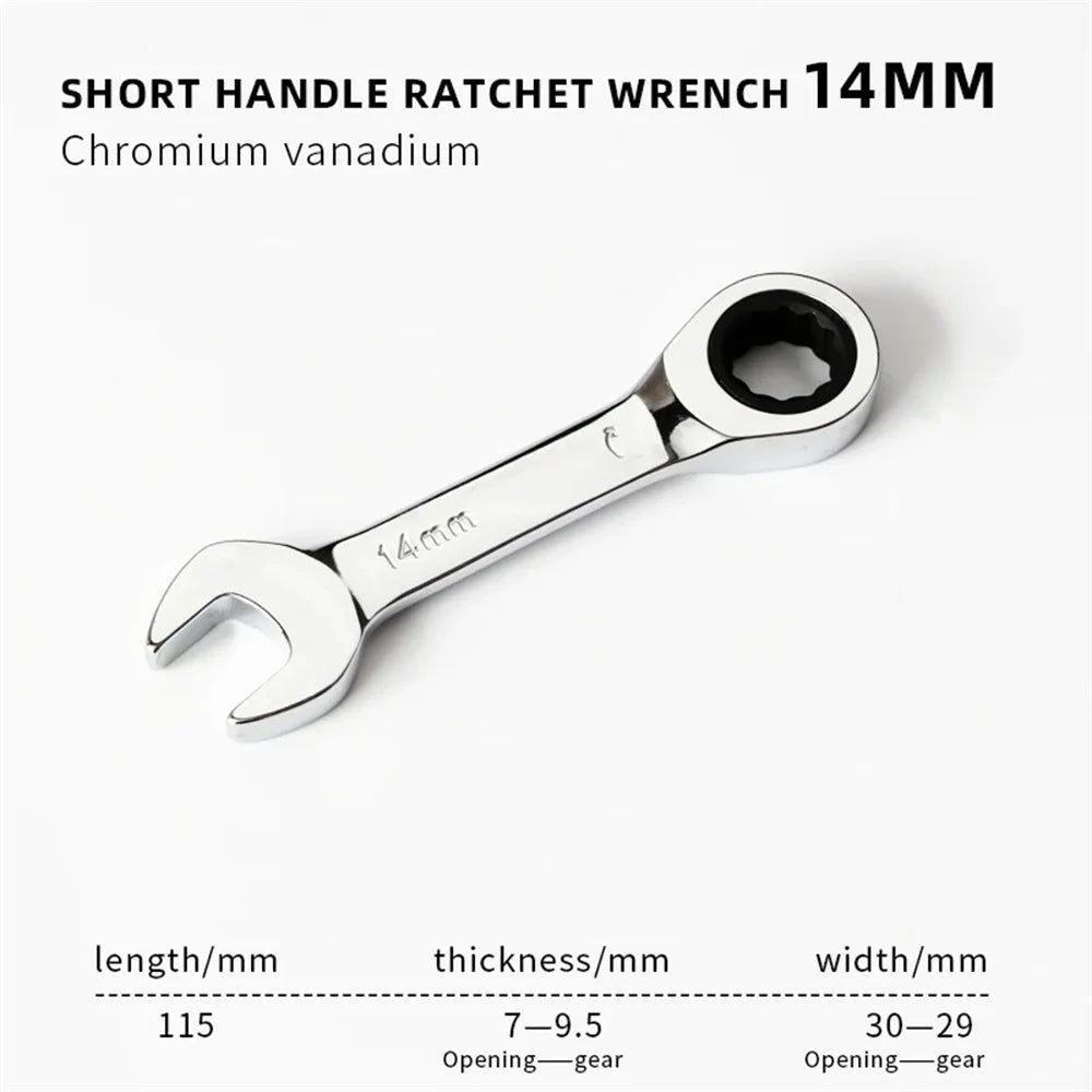 6-19mm Short Handle Quick Ratchet Wrench 72 Teeth Multi Functional Portable Short Dual-use Plum Blossom Small Wrench Hand Tools    Home Decor Supply | Online Retail | ShoreShopper.com