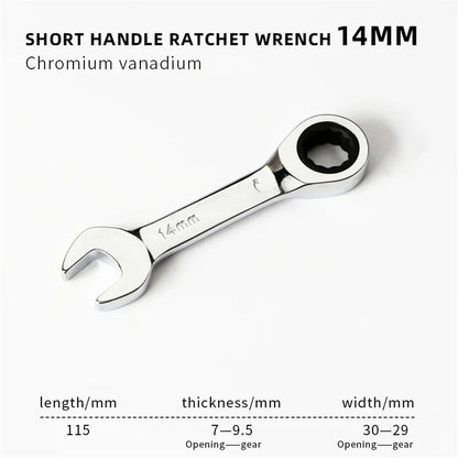 6-19mm Short Handle Quick Ratchet Wrench 72 Teeth Multi Functional Portable Short Dual-use Plum Blossom Small Wrench Hand Tools    Home Decor Supply | Online Retail | ShoreShopper.com