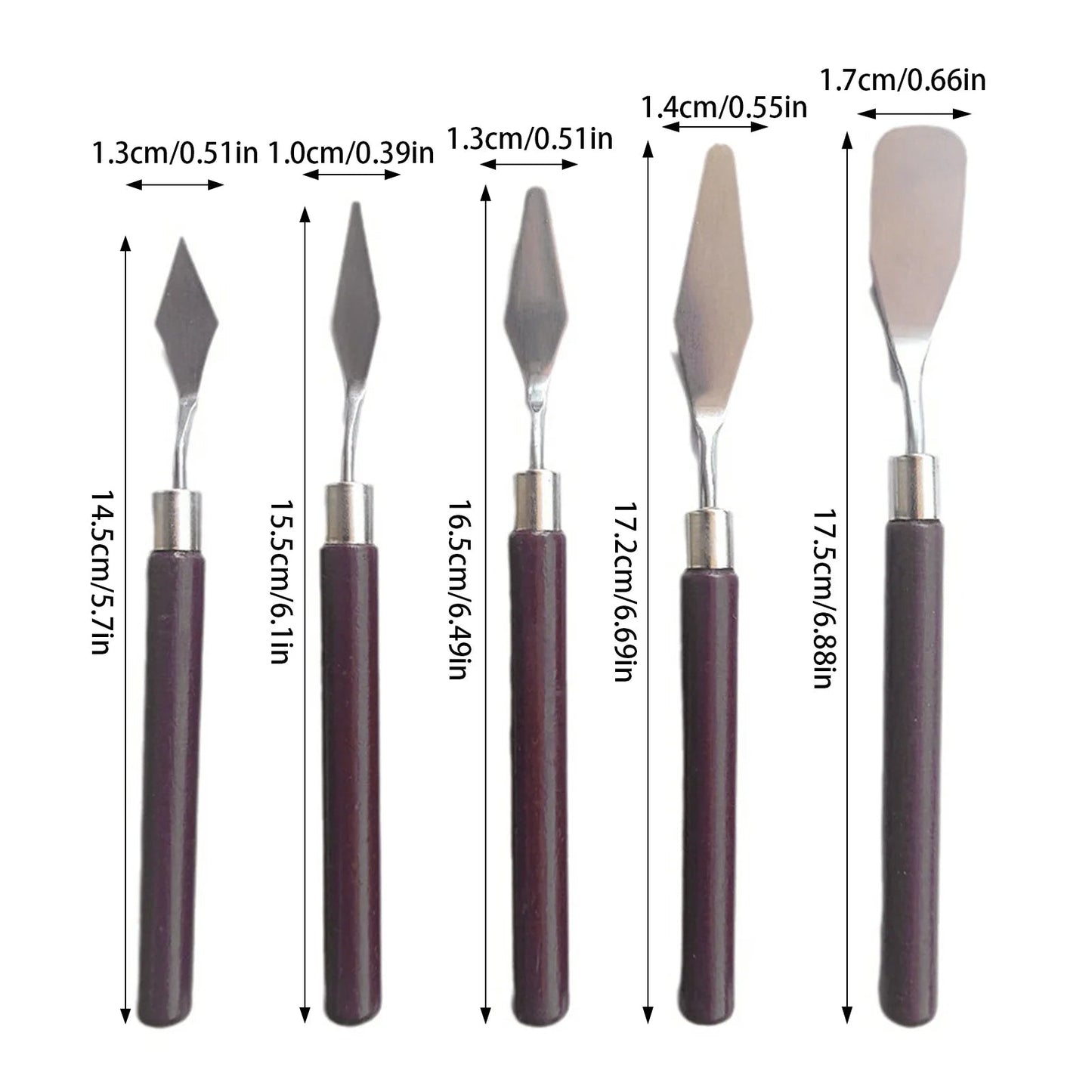 5pcs Art Oil Painting Scraper Paint Scraper Wooden Handle Palette Knife Set for Gouache Oil Painting Learners    Home Decor Supply | Online Retail | ShoreShopper.com