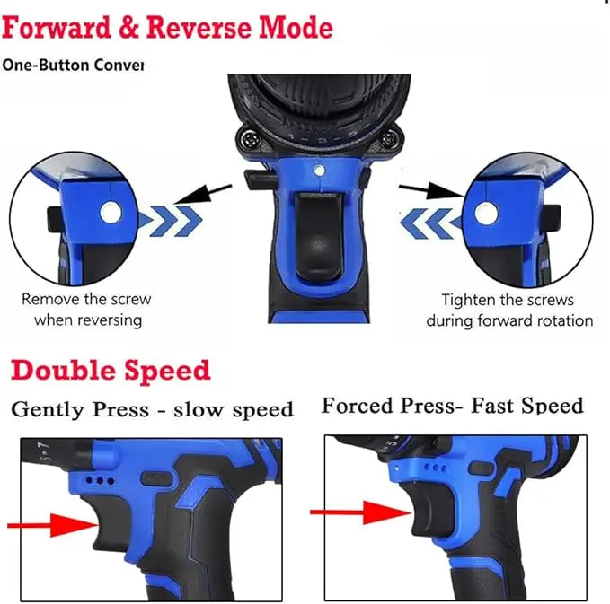 21V Electric Drill Driver, Kit with 1 Battery and Charger, 26 Drill/Screwdriver Bits, DIY Home Use - ShoreCo.Shop