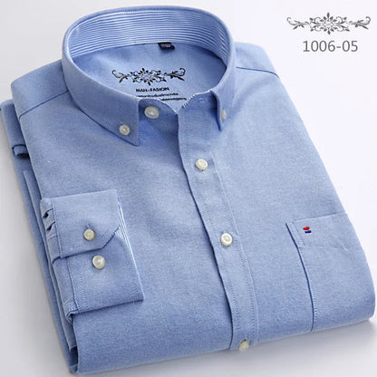 New in shirt long-sleeve shirts for men slim fit formal plian shirt single pocket office clothes soft plaid cotton designer tops    Home Decor Supply | Online Retail | ShoreShopper.com