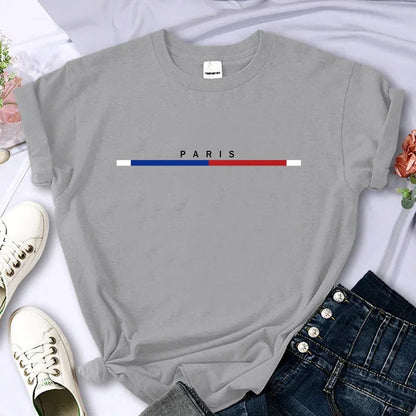 Luxury Brand Paris For Women's High-Quality Summer Printing T-shirt 100% Cotton Casual Oversized Y2k Personality Sleeve O-neck    Home Decor Supply | Online Retail | ShoreShopper.com