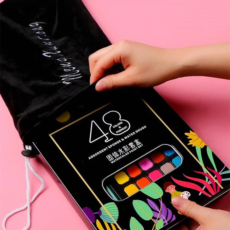 Watercolor Painting  48 Colors Solid Water Color Paint With Brush&Paper Drawing Set Art Supplies for Artists Beginner    Home Decor Supply | Online Retail | ShoreShopper.com